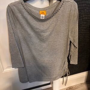 Gray Embellished Women's Top